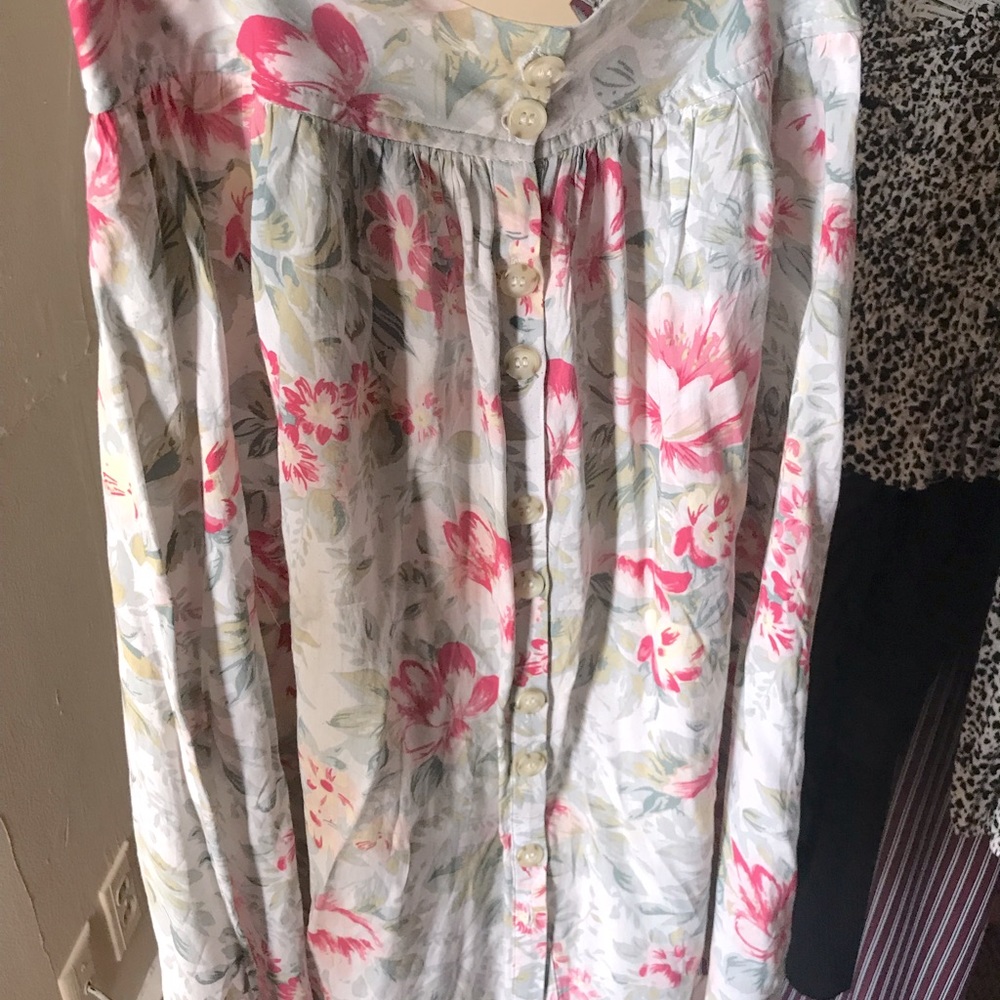 Pastel floral tea length skirt
